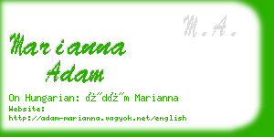 marianna adam business card